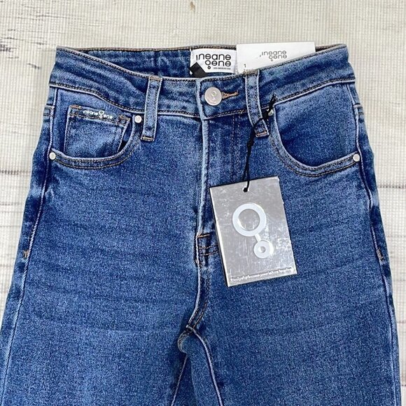 Insane Gene Jeans NWT Hi-Rise Ankle Skinny Medium Wash Blue Denim Size 0 / 23 - Picture 5 of 13